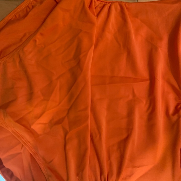 Tangerine colored one piece swim suit - Picture 3 of 4